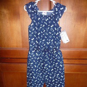 Girls toddler blue denim HELLO KITTY jumpsuit 5T
